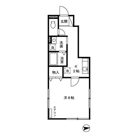 サンパティーク・創(1K/1階)の間取り写真