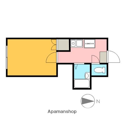 エスポワール東通(1K/2階)の間取り写真