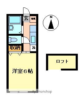 ライトコート桜(1K/2階)の間取り写真