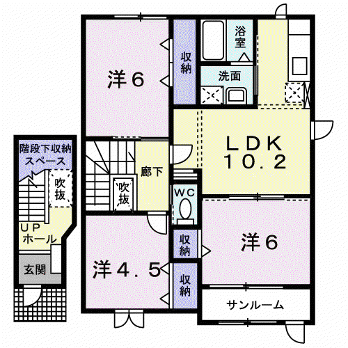 コーモド(3LDK/2階)の間取り写真