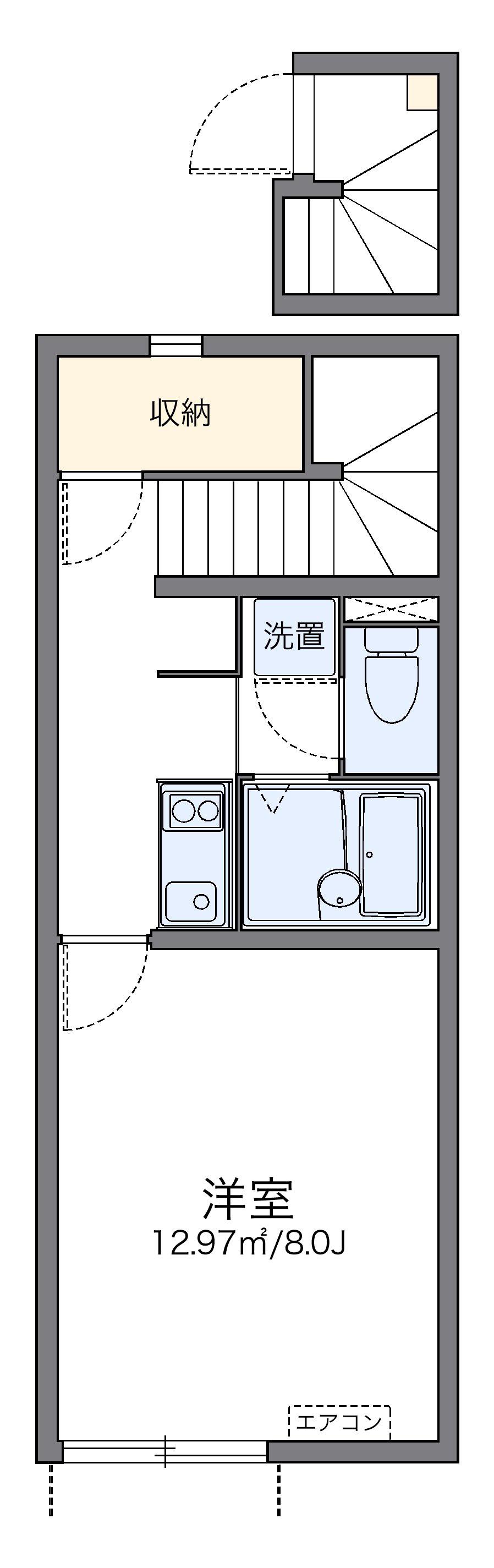 レオネクストRYUSEI(1K/2階)の間取り写真