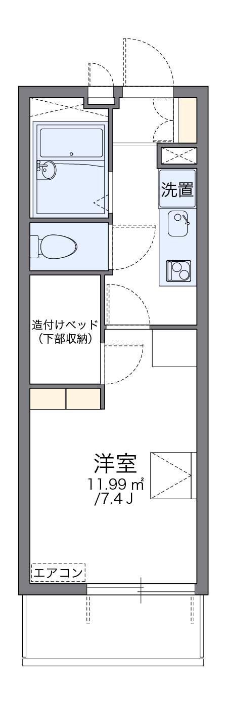 レオパレスりんぶんⅡ(1K/1階)の間取り写真