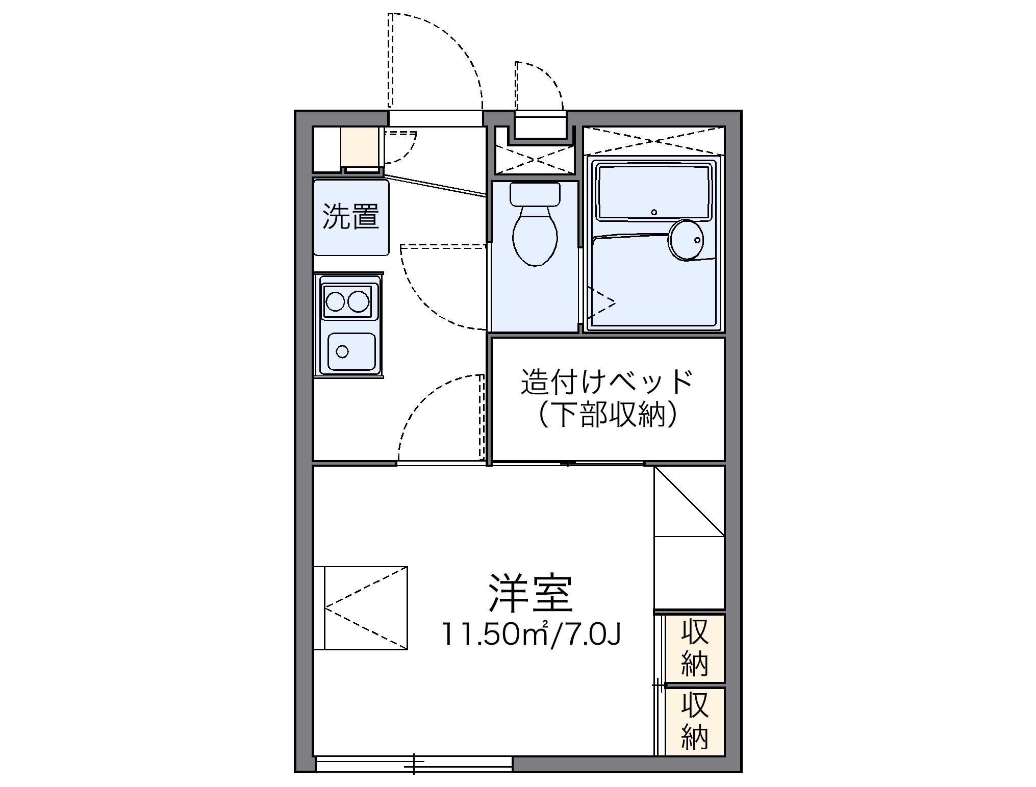 レオパレス秋桜(1K/2階)の間取り写真
