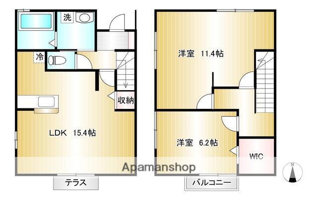 ライトハウス広面Ｂ棟(2LDK)の間取り写真