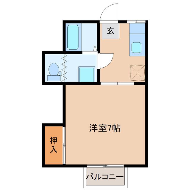 コーポK(1K/2階)の間取り写真