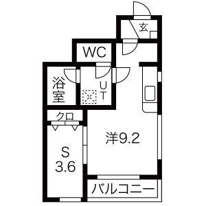 アイワテラス・アイワスクエア(1K/1階)の間取り写真