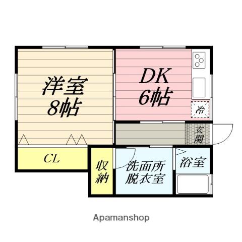 トム大門先(1DK/1階)の間取り写真