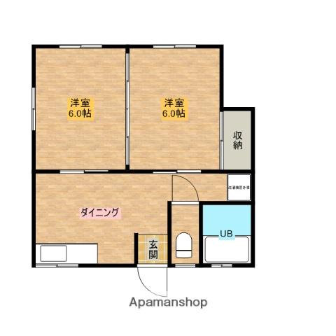 コーポ安藤(2K/2階)の間取り写真