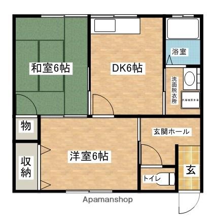 サングレアⅡ(2DK/1階)の間取り写真