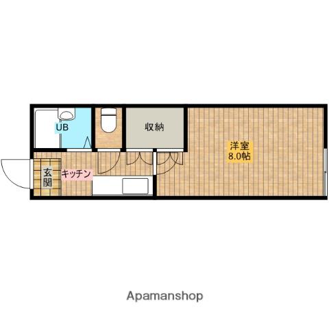ハイツピーチ(1K/1階)の間取り写真