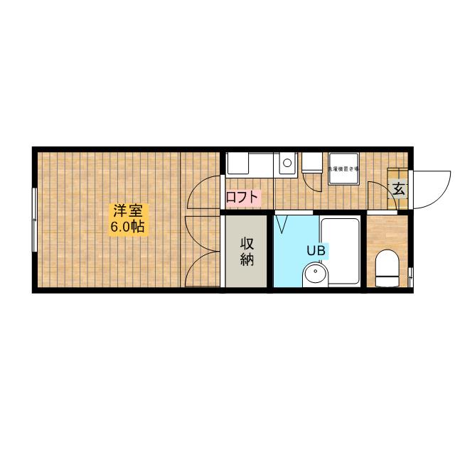 ル・マージュ山王(1K/1階)の間取り写真