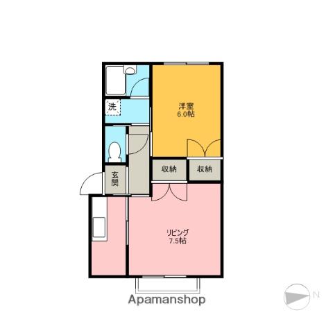 メゾンド菅原三八E(2K/1階)の間取り写真