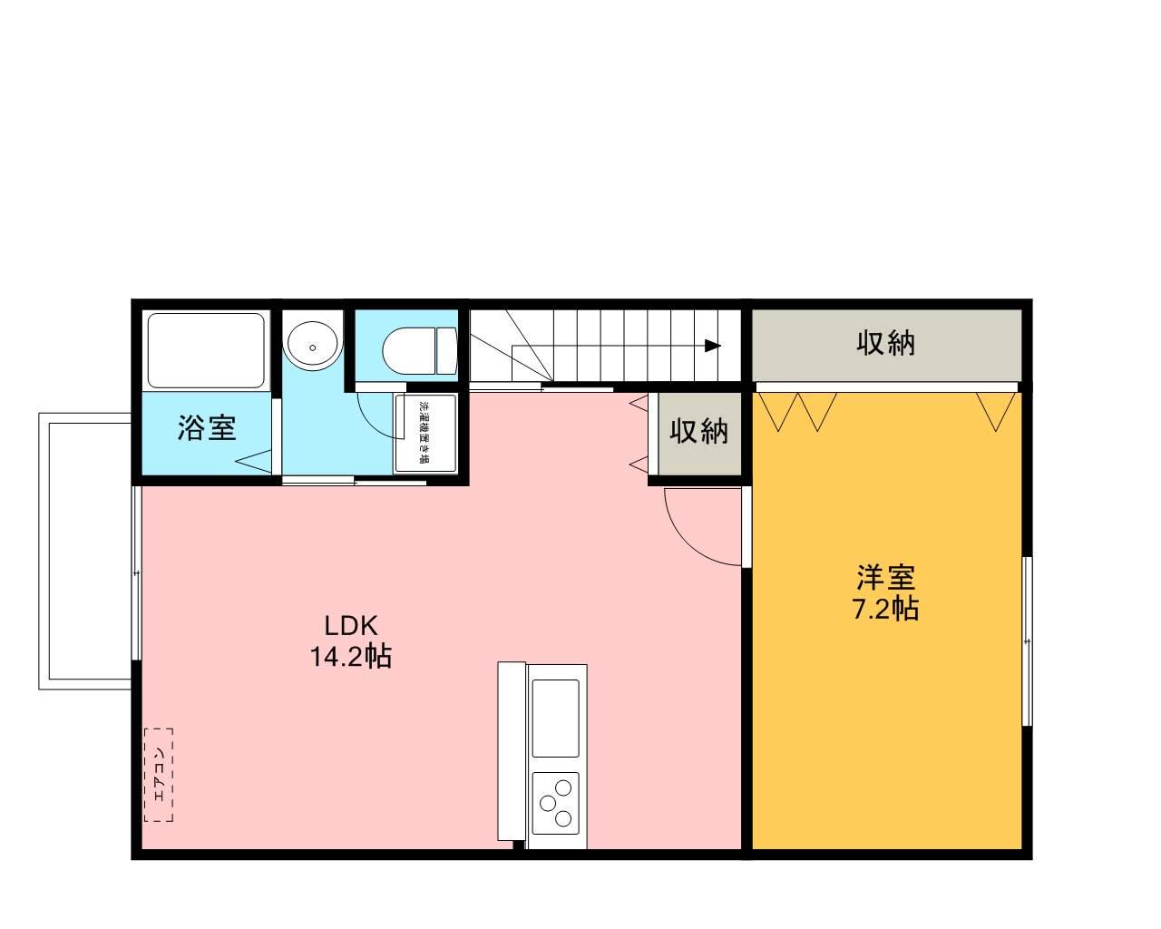 ラベンダー瀬川(1LDK/2階)の間取り写真