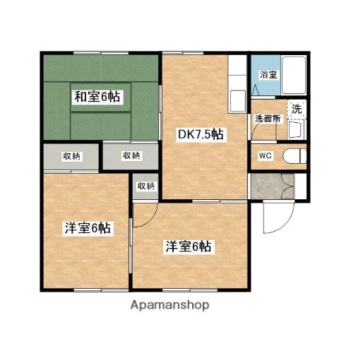 スカイコートA(3DK/2階)の間取り写真