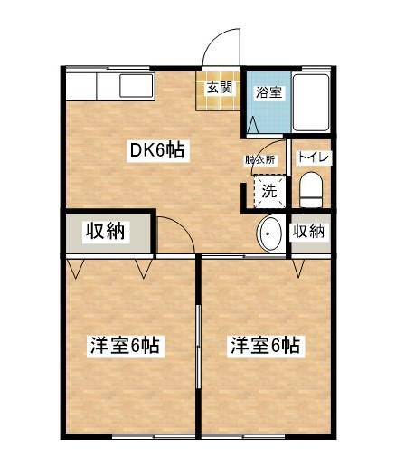 シティハイムクレスタA(2DK/2階)の間取り写真