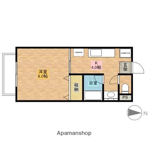 シャインハイツ(1K/2階)の間取り写真