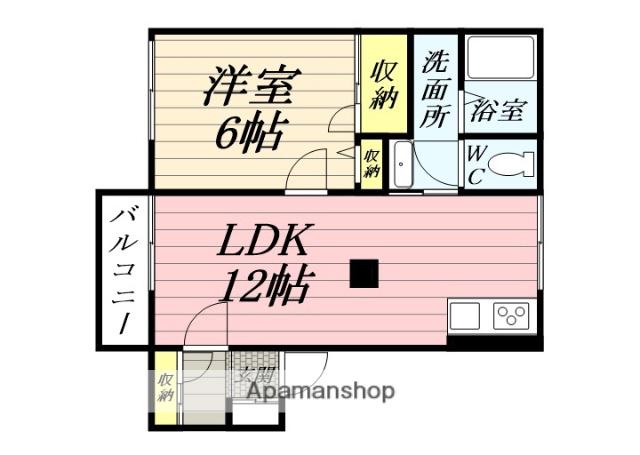 R FUKUMICHO(1LDK/2階)の間取り写真