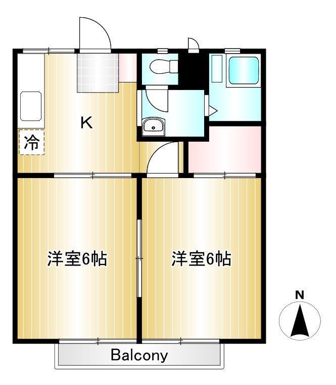 パナハイツサルビア(2K/1階)の間取り写真