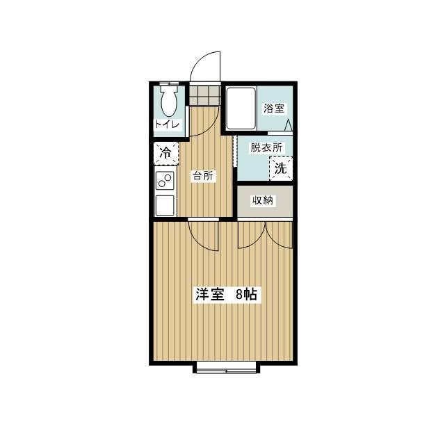 三千刈ハイツB(1K/2階)の間取り写真