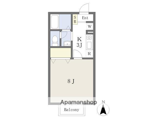 グランドール外旭川A(1K/1階)の間取り写真