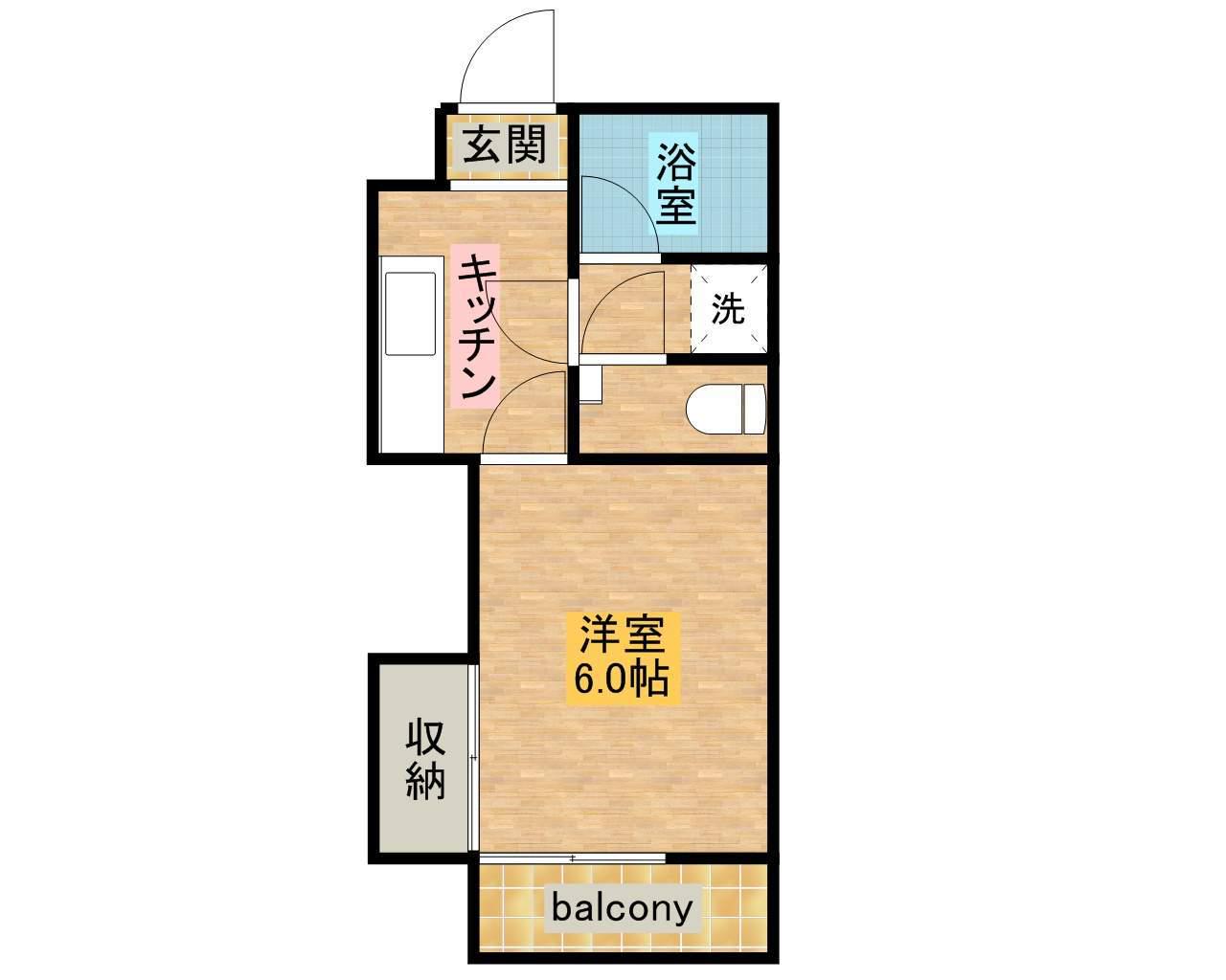 朝日プラザエザース欅通(1K/10階)の間取り写真