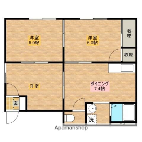 タウニィ川尻(2DK/2階)の間取り写真