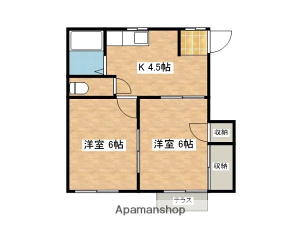 コーポヴィラ上村A(2K/2階)の間取り写真