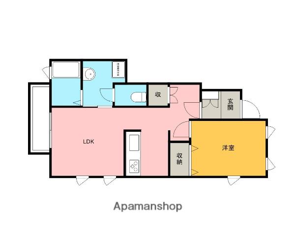 サンヴィレッジ中和B(1LDK/1階)の間取り写真