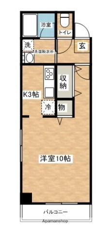 サンパークTAKANAO(1K/2階)の間取り写真