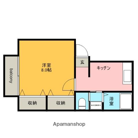 スカイハイツMM(1K/2階)の間取り写真