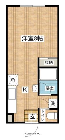 アイリス和賀(ワンルーム/1階)の間取り写真