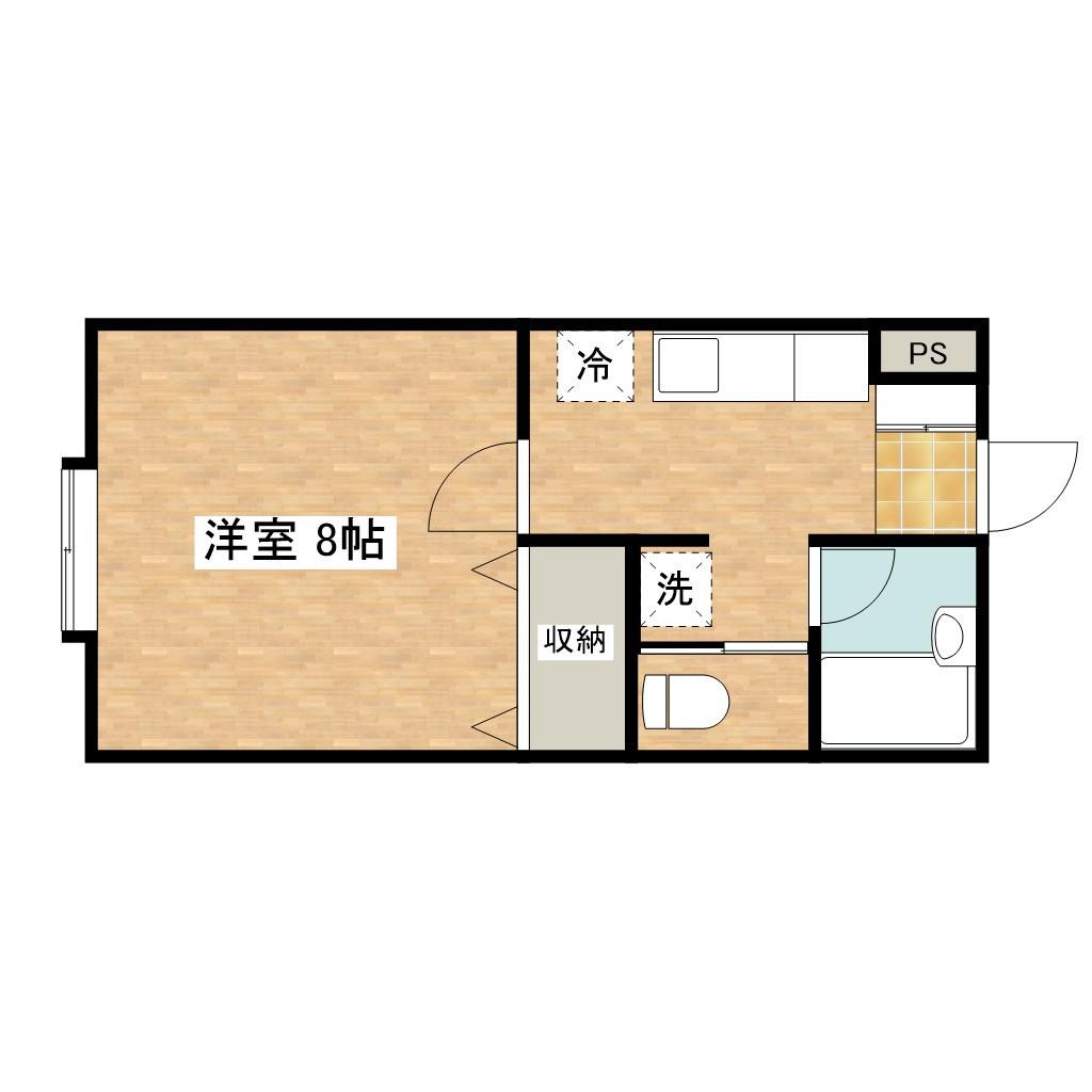 メゾンドペルルⅠ(1K/1階)の間取り写真