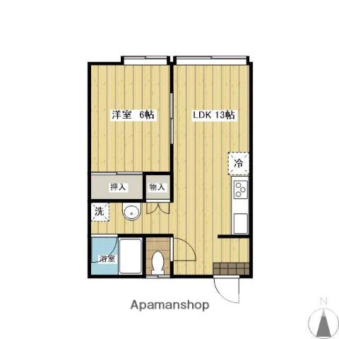 三千刈ハイツA(1LDK/1階)の間取り写真