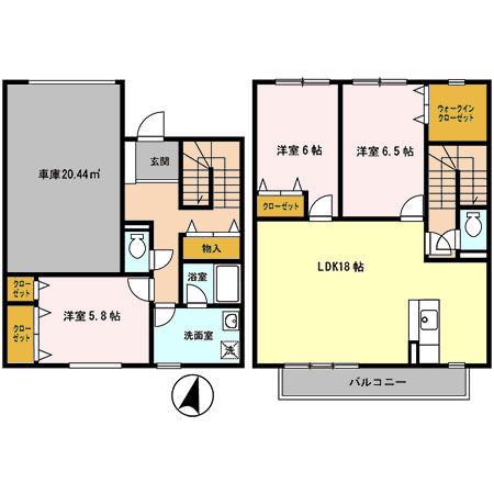 メゾンドマリアージュJ(3LDK/1階)の間取り写真