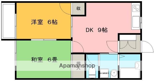 ビューパレーC棟(2DK/1階)の間取り写真