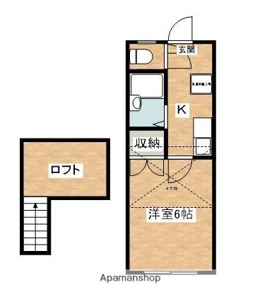 ル・マージュ山王(1K/1階)の間取り写真