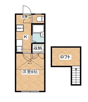 ル・マージュ山王(1K/1階)の間取り写真