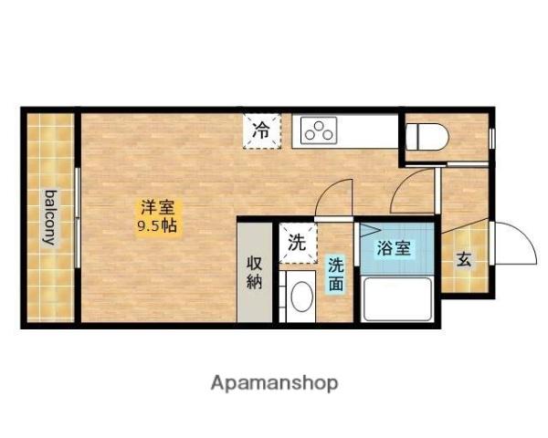 コーポみたね(ワンルーム/3階)の間取り写真