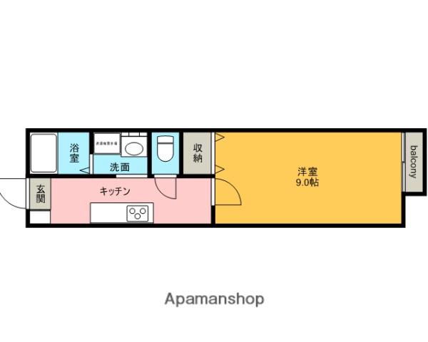 レジデンス下新城(1K/1階)の間取り写真