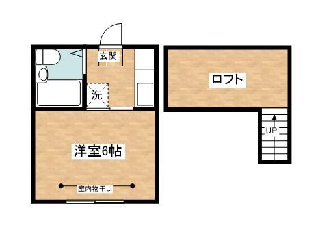 ルミナスK(1K/2階)の間取り写真