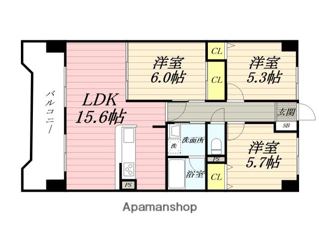 スカイレジデンシア山王(3LDK/11階)の間取り写真