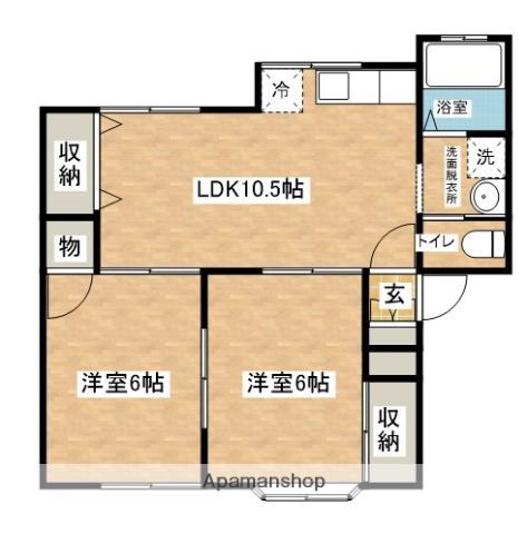 シャトーMARU(2LDK/2階)の間取り写真