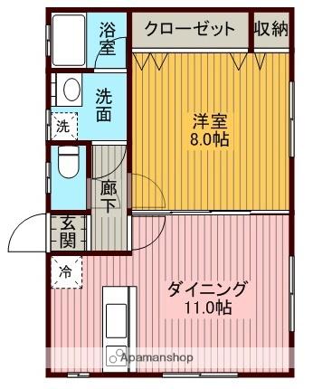 RICHOAK八番館(1LDK/1階)の間取り写真