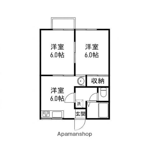 フェアステージマリンシャイン(2DK/2階)の間取り写真