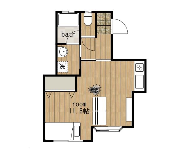 泉SALA(ワンルーム/2階)の間取り写真