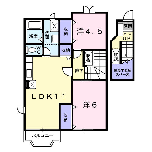 ISMⅠ(2LDK/2階)の間取り写真