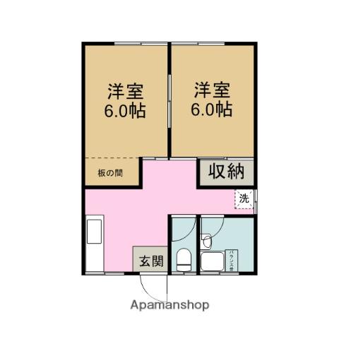 武道島第2ハイツ(2K/2階)の間取り写真
