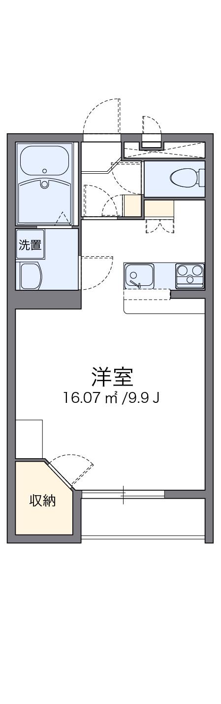 レオパレス御所野(1K/2階)の間取り写真