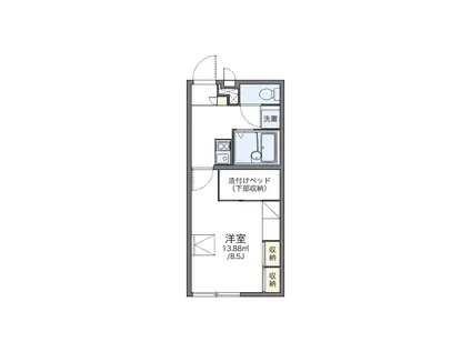 レオパレスアトレ SKMⅡ(1K/2階)の間取り写真