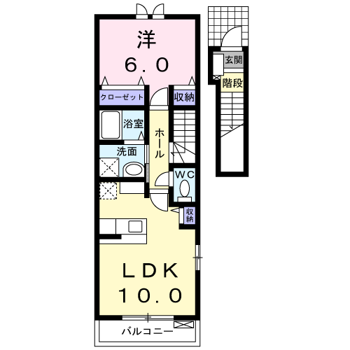 サンリットハウスⅤ(1LDK/2階)の間取り写真